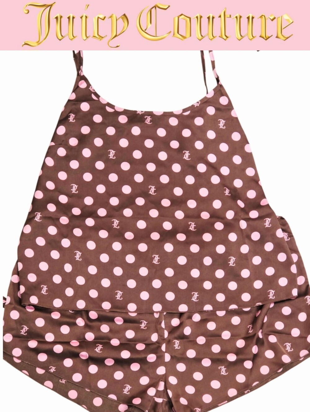 Juicy Couture Polka Dot Satin Cami & Short PJ Set